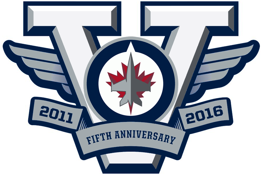 Winnipeg Jets 2016 Anniversary Logo iron on transfers for T-shirts